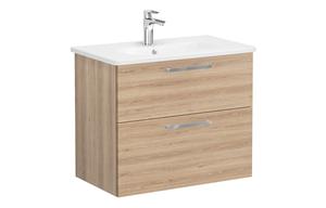 VitrA Zentrum 80cm 2 Drawer W/H Washbasin Unit - Natural Oak